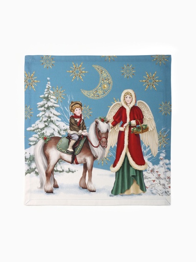 Набор салфеток сервировочных «Этель» Christmas time, 4 шт., синие, 40×40 см