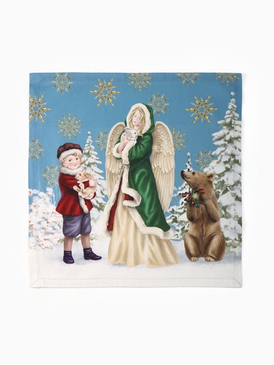 Набор салфеток сервировочных «Этель» Christmas time, 4 шт., синие, 40×40 см