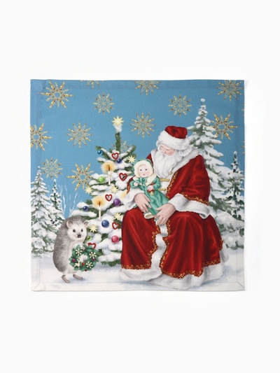 Набор салфеток сервировочных «Этель» Christmas time, 4 шт., синие, 40×40 см