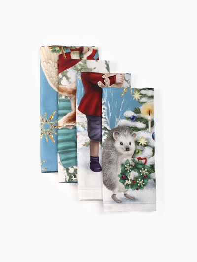 Набор салфеток сервировочных «Этель» Christmas time, 4 шт., синие, 40×40 см