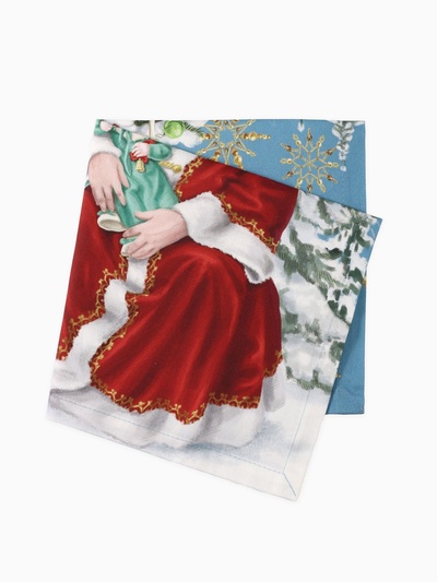 Набор салфеток сервировочных «Этель» Christmas time, 4 шт., синие, 40×40 см