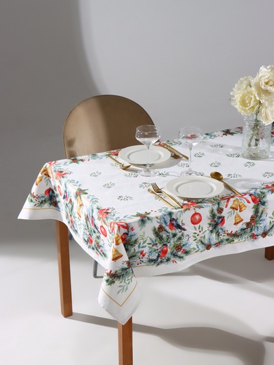 Скатерть новогодняя «Этель» Christmas bells, 150×110±2 см с ГМВО, 100% хлопок, саржа 190 г/м²