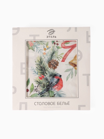Скатерть новогодняя «Этель» Christmas bells, d=220±3 см с ГМВО, 100% хлопок, саржа 190 г/м²