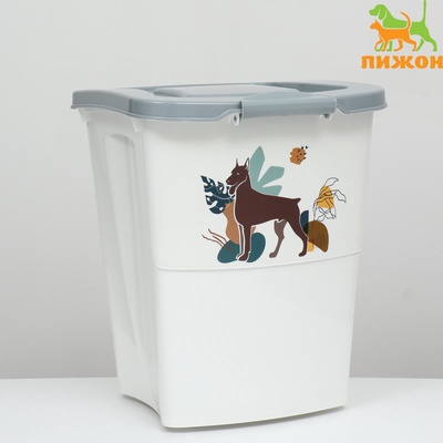 Контейнер для корма, 36 л, серый