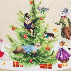Скатерть новогодняя «Этель» Noble Christmas, d=150 см +/-3 см с ГМВО, 100% хлопок, саржа 190 г/м²