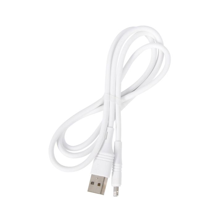 Кабель Borofone BX43, Lightning - USB, 2.4 А, 1 м, PVC оплётка, белый - фото 51453659