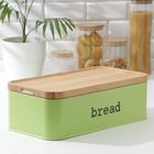 Набор банок для сыпучих продуктов Prime, 3 шт., с ложками, с хлебницей, цвет салатовый - Фото 2