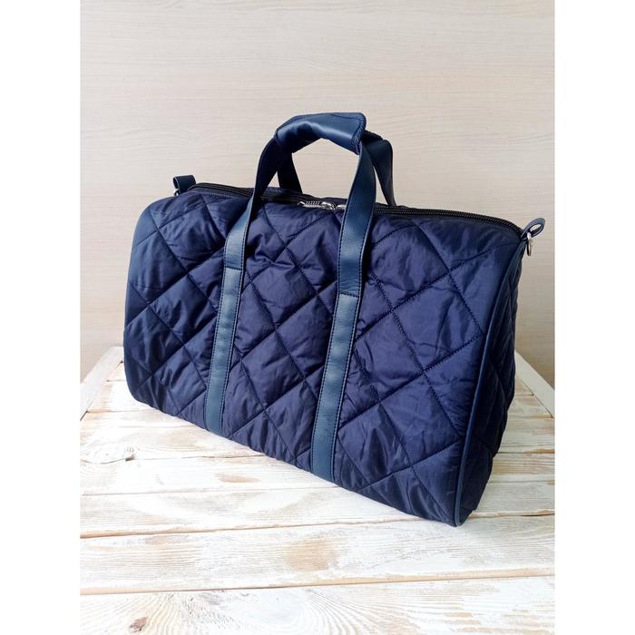 Сумка дорожная, стёганая, отдел на молнии, цвет тёмно-синий - Фото 1