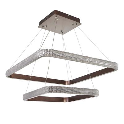 Люстра с пультом BayerLux 1509/2CF, светодиодная, 90 Вт, 3000-6000К, кофейная, 60×60×104 см