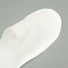 Тапочки одноразовые Эконом белые, закрытый мыс - Фото 4
