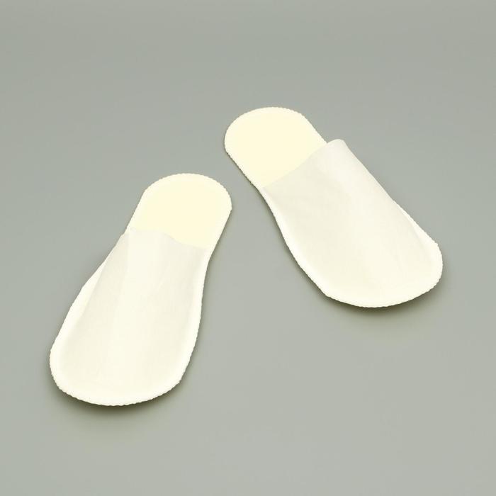 Одноразовые тапочки, Стандарт Лайт, молочные / белые, с закрытым мысом, 42 р. - Фото 1