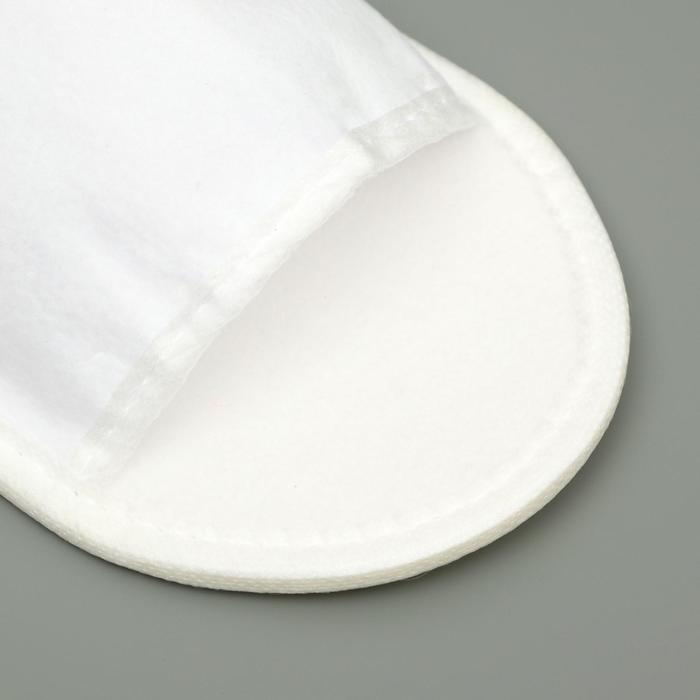 Одноразовые тапочки, флисовые, белые, размер 42 - фото 1911609294