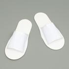 Тапочки одноразовые, махровые, подошва 5 мм, белые, 42 р. - Фото 1