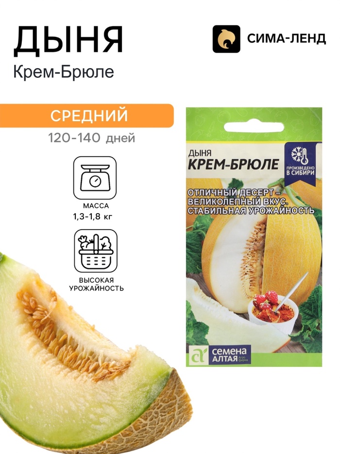 Семена Дыня «Крем-Брюле», «Семена Алтая» 0.5 г - Фото 1
