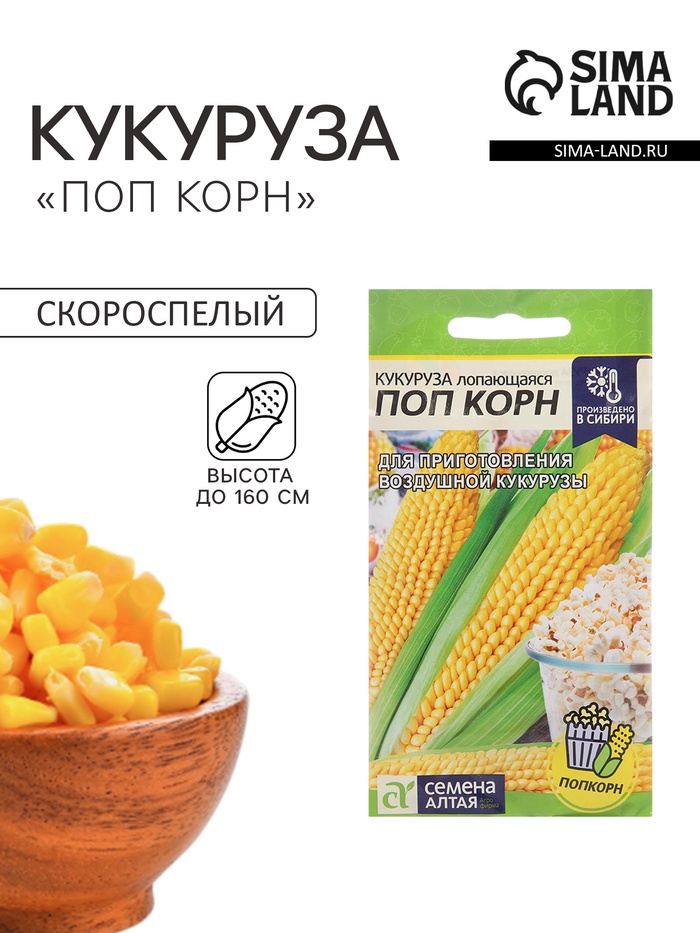 Семена Кукуруза лопающаяся «Поп Корн», 5 г, «Семена Алтая» - Фото 1