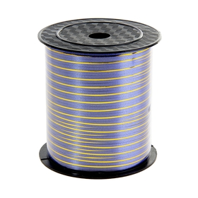 Лента упаковочная с золотой полосой, синий, 5 мм × 225 м 818660