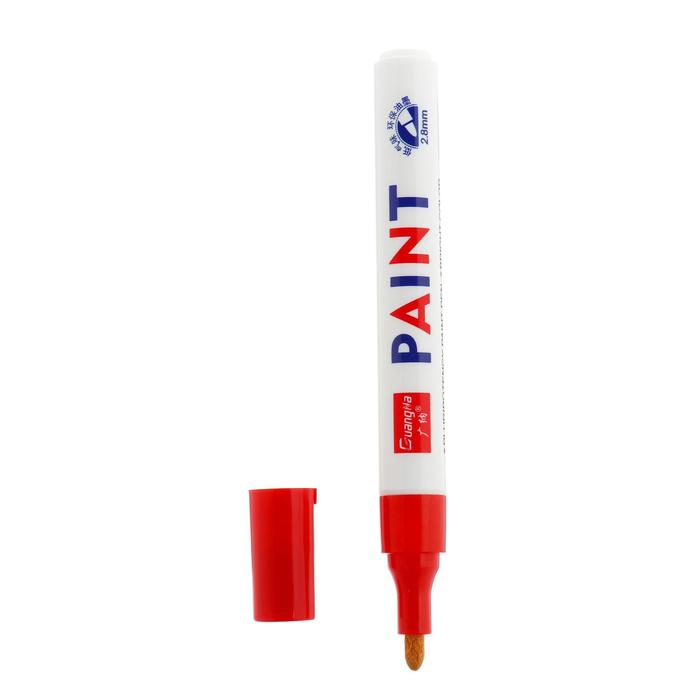 Маркер - карандаш, краска для шин водонепроницаемая на масляной основе, красный - фото 1885220313