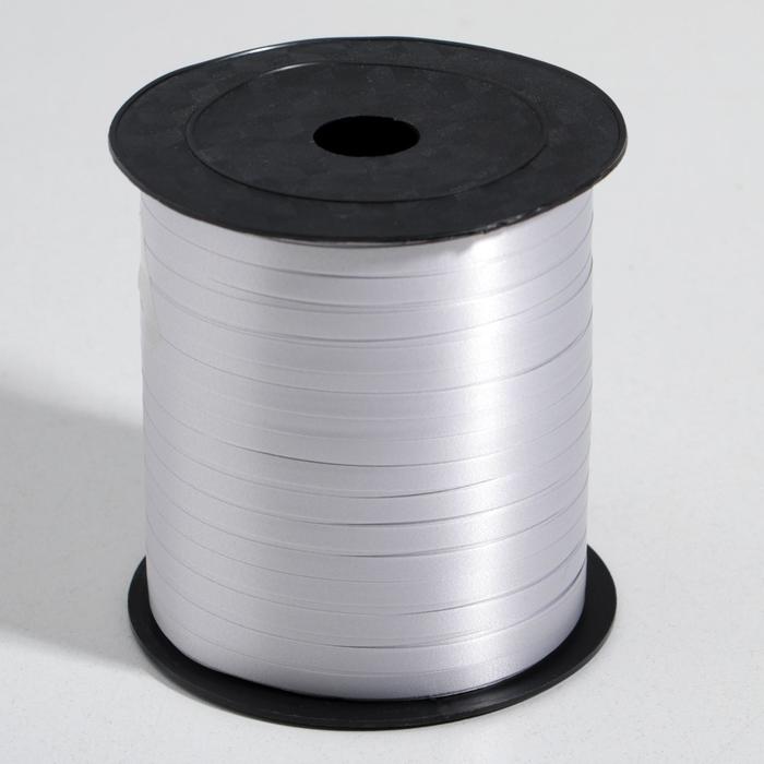 Лента упаковочная для декора, подарков и шаров, серебристая, 5 мм × 225 м - Фото 1