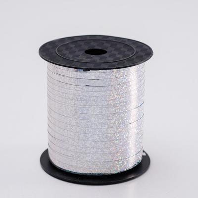 Лента упаковочная голография, серебро, 5 мм × 225 м