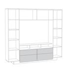 Гостиная Румба 03.272, ниша 1300х874, 2188х384х1950, Белое дерево/Белый глянец МДФ - Фото 2