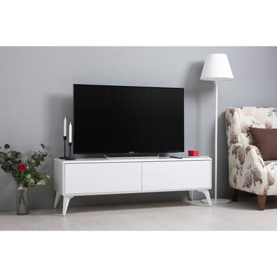 Тумба под ТВ «Спейс 13.64», 1400×432×457 мм, МДФ, цвет белый / белый глянец