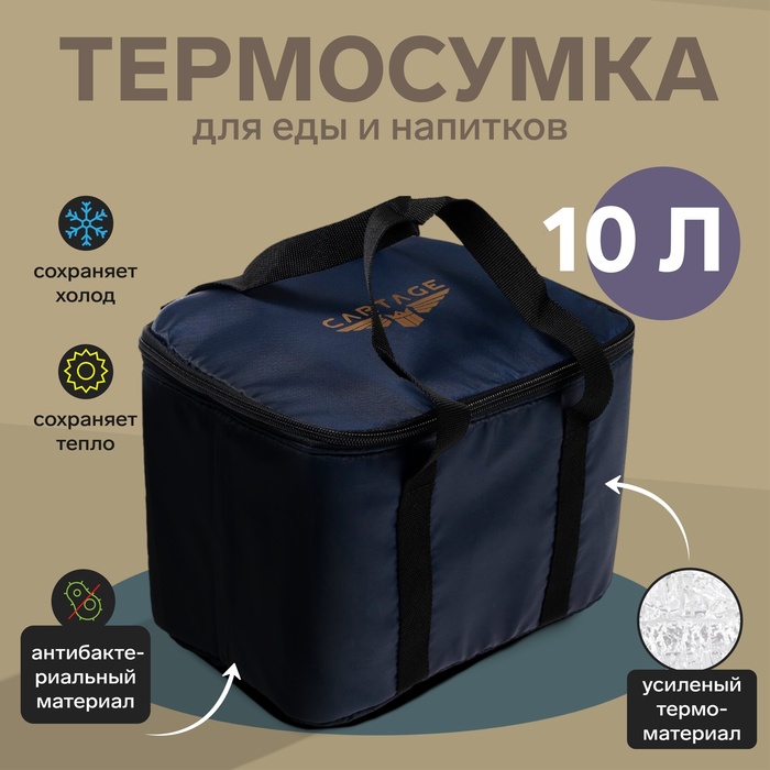 Термосумка Cartage Т-16, синяя, 10 л, 26×19×19 см - Фото 1