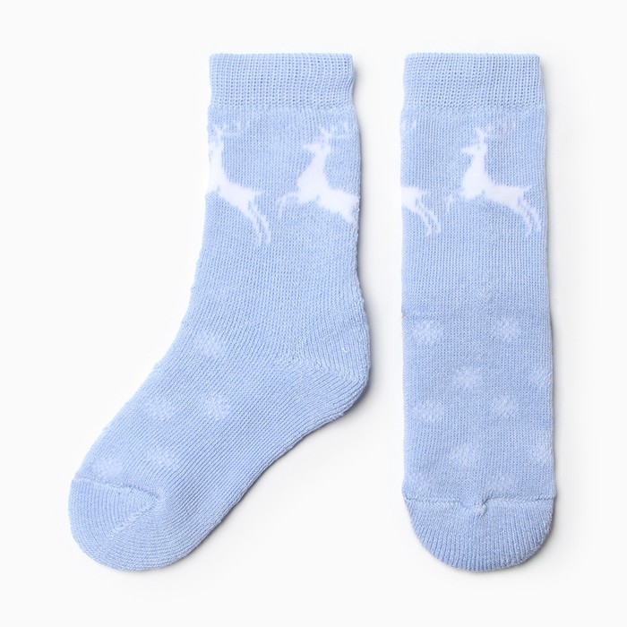 Носки детские махровые, цвет голубой, размер 10 - Фото 1