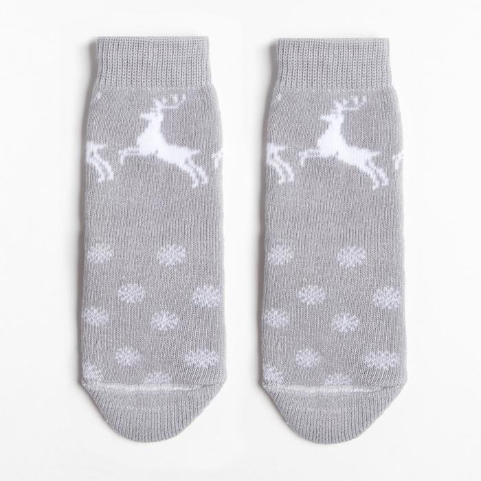 Носки детские махровые, цвет серый, размер 18 - Фото 1