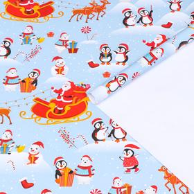 Бумага упаковочная глянцевая 'Рождество на Северном полюсе', 70 х 100 см,1 лист