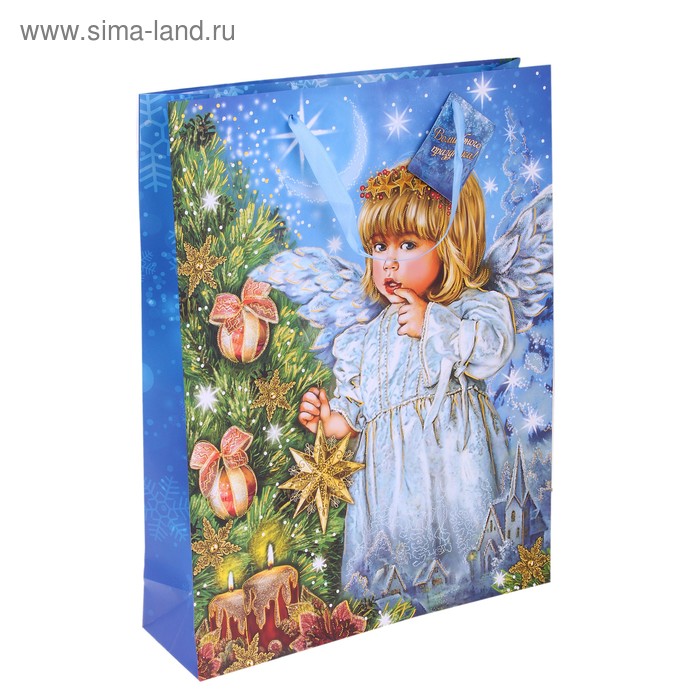 Пакет ламинированный S НГ ангелочек тиснение - Фото 1