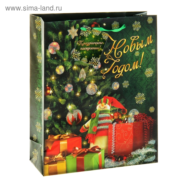 Пакет ламинированный ML НГ веселого нового года блестка - Фото 1