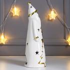 Сувенир керамика подсвечник "Дед Мороз с ёлкой на шубе, с звёздочкой" золото 27х8,5х9 см   63432 - фото 21353382