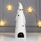 Сувенир керамика подсвечник "Дед Мороз с ёлкой на шубе, с звёздочкой" золото 27х8,5х9 см   63432 - фото 21353383