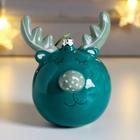 Сувенир керамика шар "Лосик" зелёный 10х7,5х7,7 см - фото 318610318