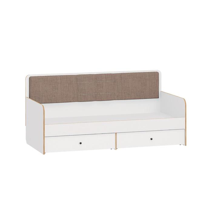 Кровать с ящиками Вуди 11.02 , с/м 900х2000, 2092х944х965, Белый/Дуб золотой - Фото 1