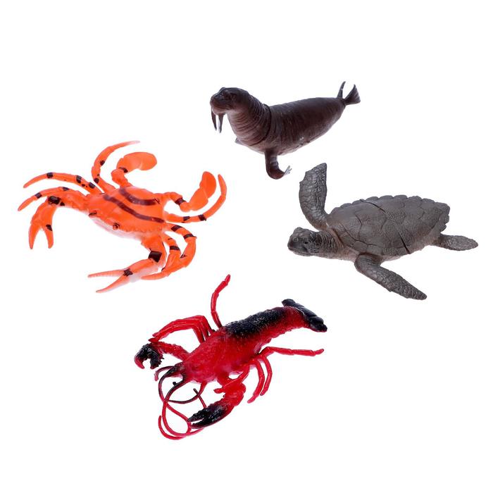 Набор морских животных «Четыре друга», 4 штуки - фото 1905843480