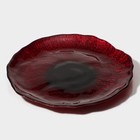 Блюдо стеклянное сервировочное «Флора», d=21 см, цвет красный - фото 4332827