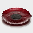 Блюдо стеклянное сервировочное «Флора», d=33 см, цвет красный - фото 4332833