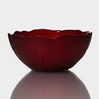 Салатник стеклянный «Флора», d=14 см, цвет красный - фото 321066462