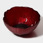 Салатник стеклянный «Флора», d=14 см, цвет красный - Фото 1