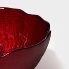 Салатник стеклянный «Флора», d=14 см, цвет красный - фото 4332838