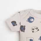 Боди детское Крошка Я «Мишка», рост 62-68 см, серое - фото 119057266