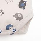 Боди детское Крошка Я «Мишка», рост 62-68 см, серое - фото 119057268