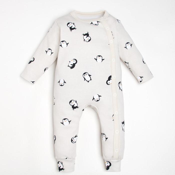 Комбинезон Крошка Я "Пингвин", рост 62-68 см, серый - Фото 1