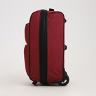 Чемодан малый 20", отдел на молнии, с расширением, наружный карман, 2 колеса, цвет бордовый - Фото 3