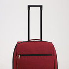 Чемодан малый 20", отдел на молнии, с расширением, наружный карман, 2 колеса, цвет бордовый - Фото 6