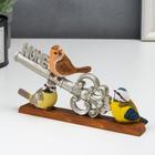 Фигурка полистоун «Воробушек и синички на ключике», 9.5×4.5×18.5 см - фото 24313447