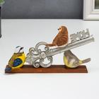 Фигурка полистоун «Воробушек и синички на ключике», 9.5×4.5×18.5 см - фото 24313449