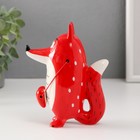 Сувенир керамика "Лис с сердечком" красный с золотом 14х5,8х11 см - фото 23902428