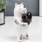 Сувенир керамика "Котик с сердечком" бело-чёрный с золотом 15х8,2х7,8 см - Фото 3